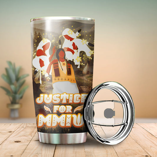 Justice For MMIW -  Native American Stainless Steel Tumbler 004