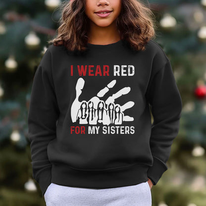 MMIW I Wear Red For My Sister Red Hand Unisex T-shirt/Hoodie/Sweatshirt