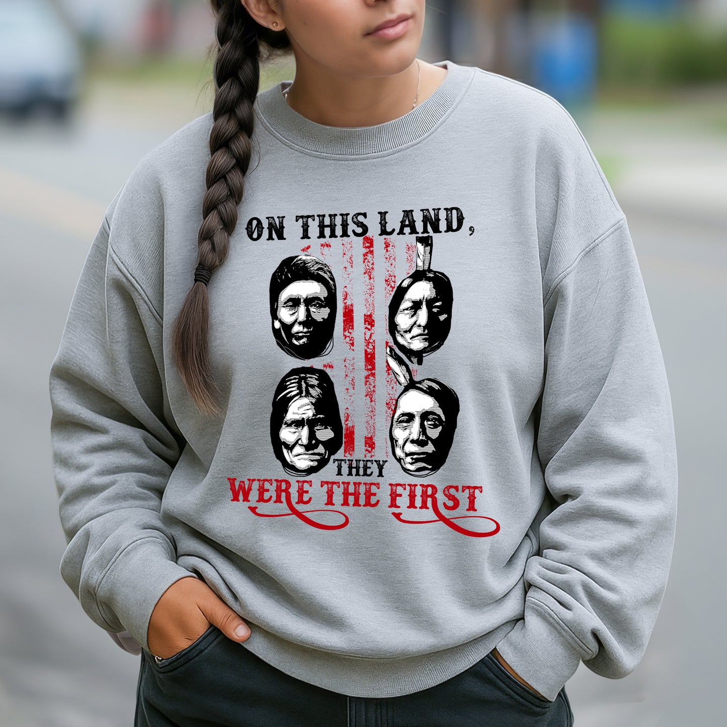 "On This Land, They Were the First" Native American Chiefs - Indigenous Heritage Unisex T-Shirt/T-Shirt V-Neck/Hoodie/Sweatshirt