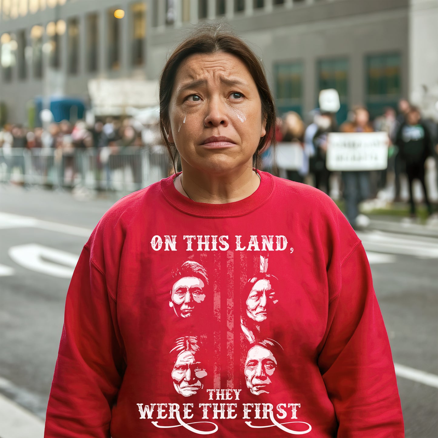 "On This Land, They Were the First" Native American Chiefs - Indigenous Heritage Unisex T-Shirt/T-Shirt V-Neck/Hoodie/Sweatshirt