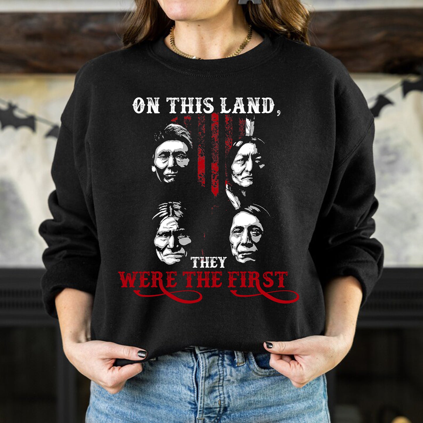 "On This Land, They Were the First" Native American Chiefs - Indigenous Heritage Unisex T-Shirt/T-Shirt V-Neck/Hoodie/Sweatshirt