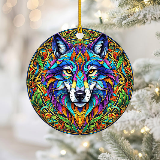 Rainbow Wolf - Psychedelic Spirit Animal - Unique Christmas Gift Decor Flat Acrylic