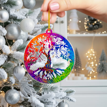 Tree of Life Acrylic Christmas Ornament Colorful Spiritual Holiday Tree Decoration Gift