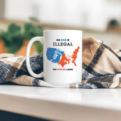 No One Is Illegal On Stolen Land. We Walk On Native Land Mug S22