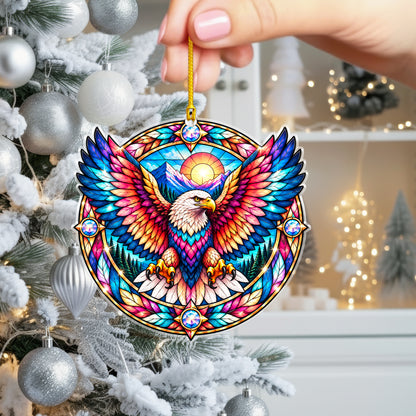 Eagle Acrylic Ornament Stained Glass Style Christmas Decor