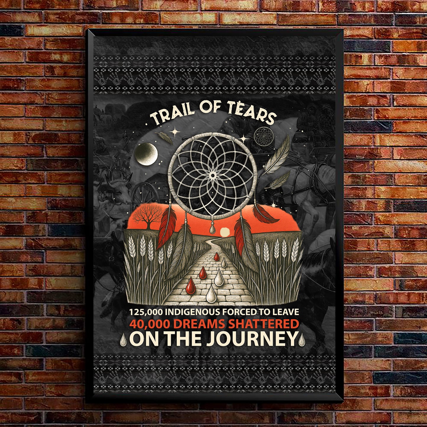 Trail Of Tears - 125000 Indigenous Forced To Leave 40000 Dreams Shattere Poster/Canvas