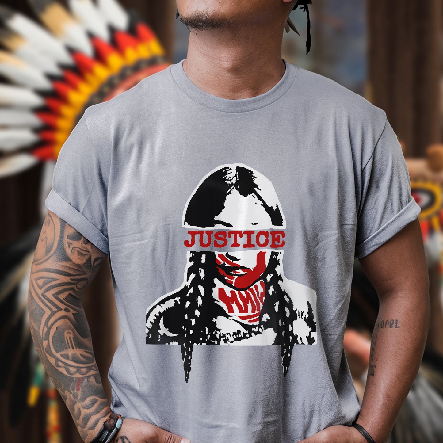 Justice For MMIW Red T-Shirt - Indigenous Women Awareness Unisex T-Shirt/T-Shirt V-Neck/Hoodie/Sweatshirt