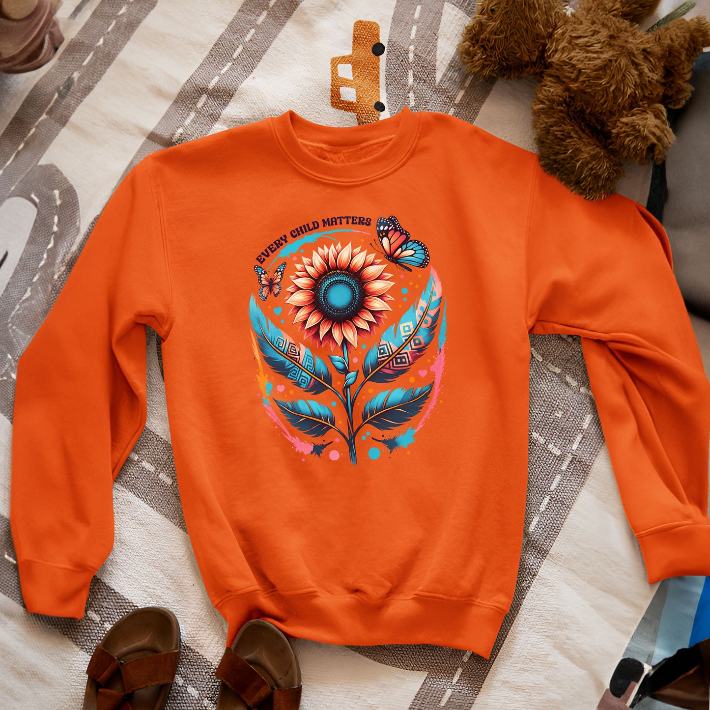Every Child Matters Orange Shirt Day Sunflower Design Unisex T-shirt/Hoodie/Sweatshirt