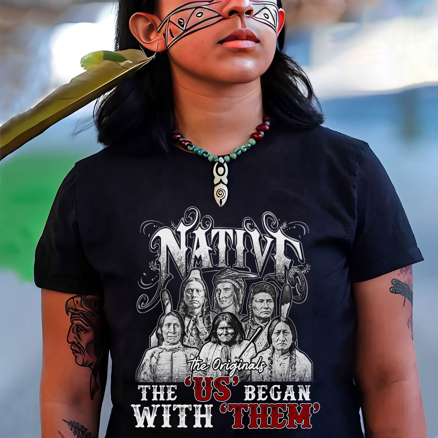 Native American Heritage - “The US Began With Them” Graphic Unisex T-Shirt/T-Shirt V-Neck/Hoodie/Sweatshirt