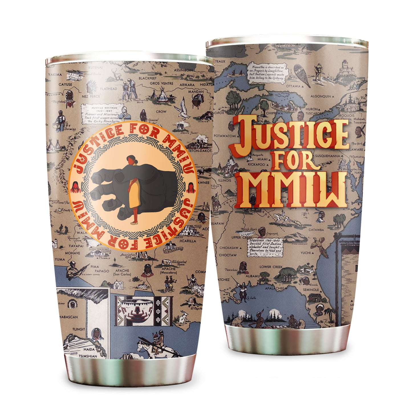 Justice For MMIW -  Native American Stainless Steel Tumbler 006