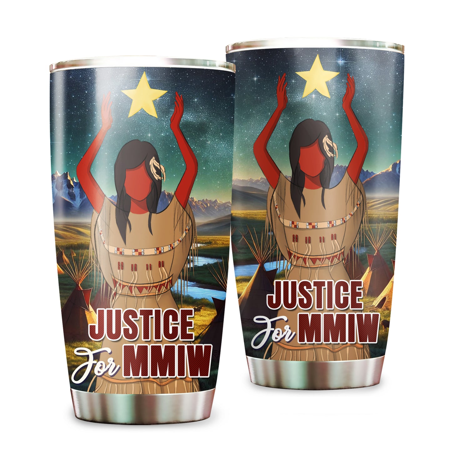 Justice For MMIW -  Native American Stainless Steel Tumbler 007