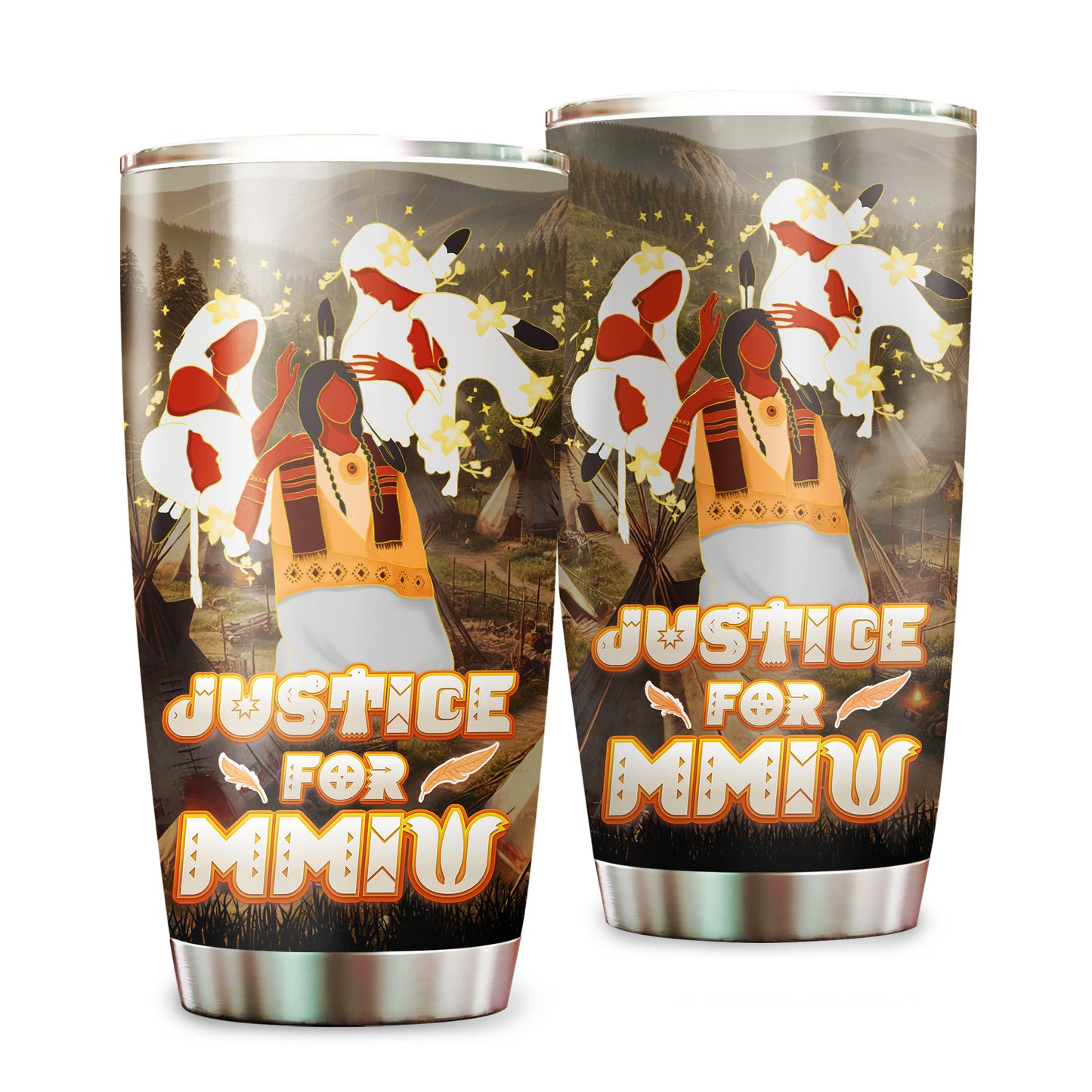 Justice For MMIW -  Native American Stainless Steel Tumbler 004