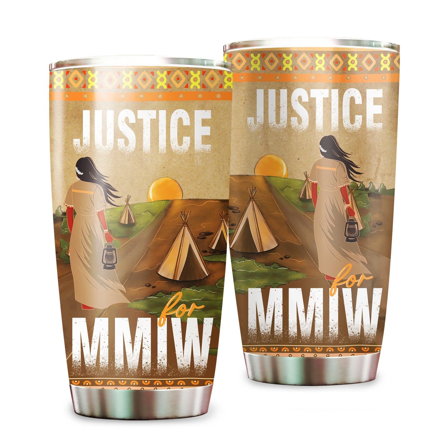 Justice For MMIW -  Native American Stainless Steel Tumbler 008