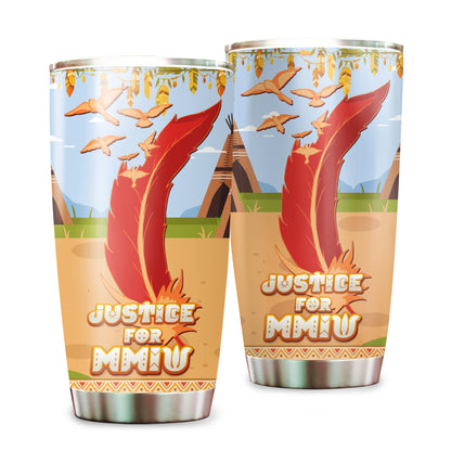 Justice For MMIW -  Native American Stainless Steel Tumbler 018