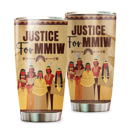 Justice For MMIW -  Native American Stainless Steel Tumbler 002