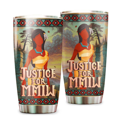 Justice For MMIW -  Native American Stainless Steel Tumbler 003