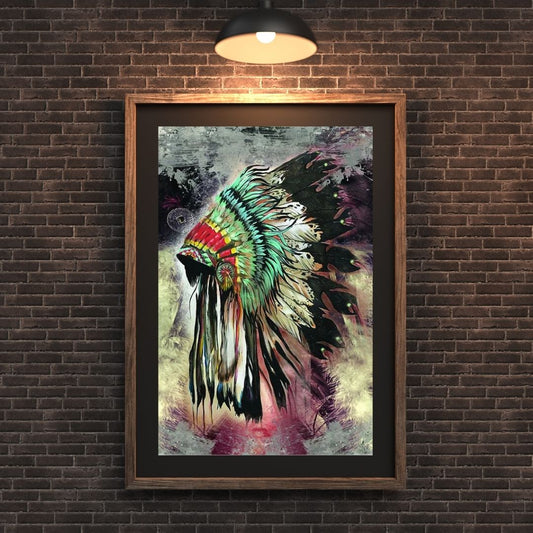 The Beautiful Native Headdress Poster/Canvas
