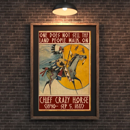 The Native American Chief Crazy Horse Poster/Canvas