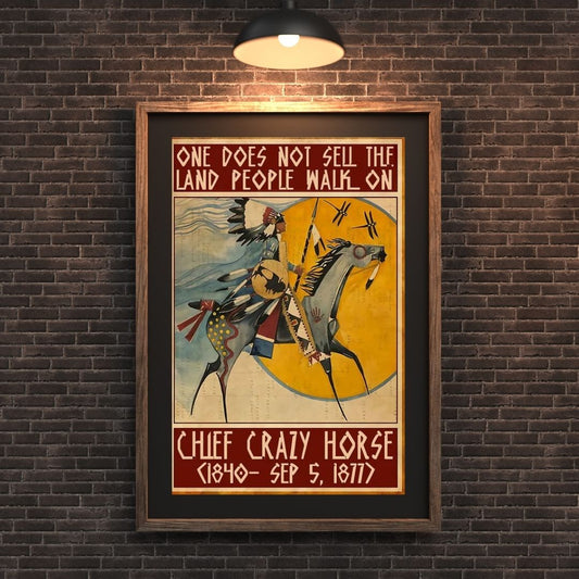 The Native American Chief Crazy Horse Poster/Canvas
