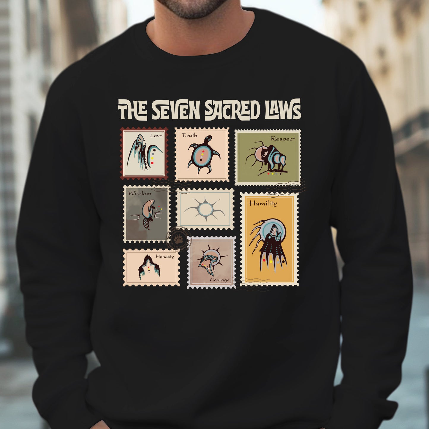 The Seven Sacred Teachings - Spirit Animal Graphic Unisex T-Shirt/T-Shirt V-Neck/Hoodie/Sweatshirt