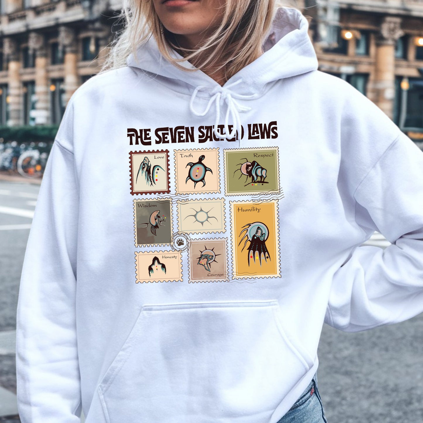 The Seven Sacred Teachings - Spirit Animal Graphic Unisex T-Shirt/T-Shirt V-Neck/Hoodie/Sweatshirt