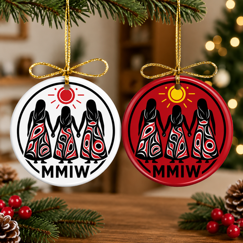 MMIW Inspired Ceramic Ornament Indigenous Women Holiday Decor