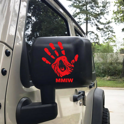 MMIW - I Wear Red, No More Stolen Sisters Red Hand Car Decal 313