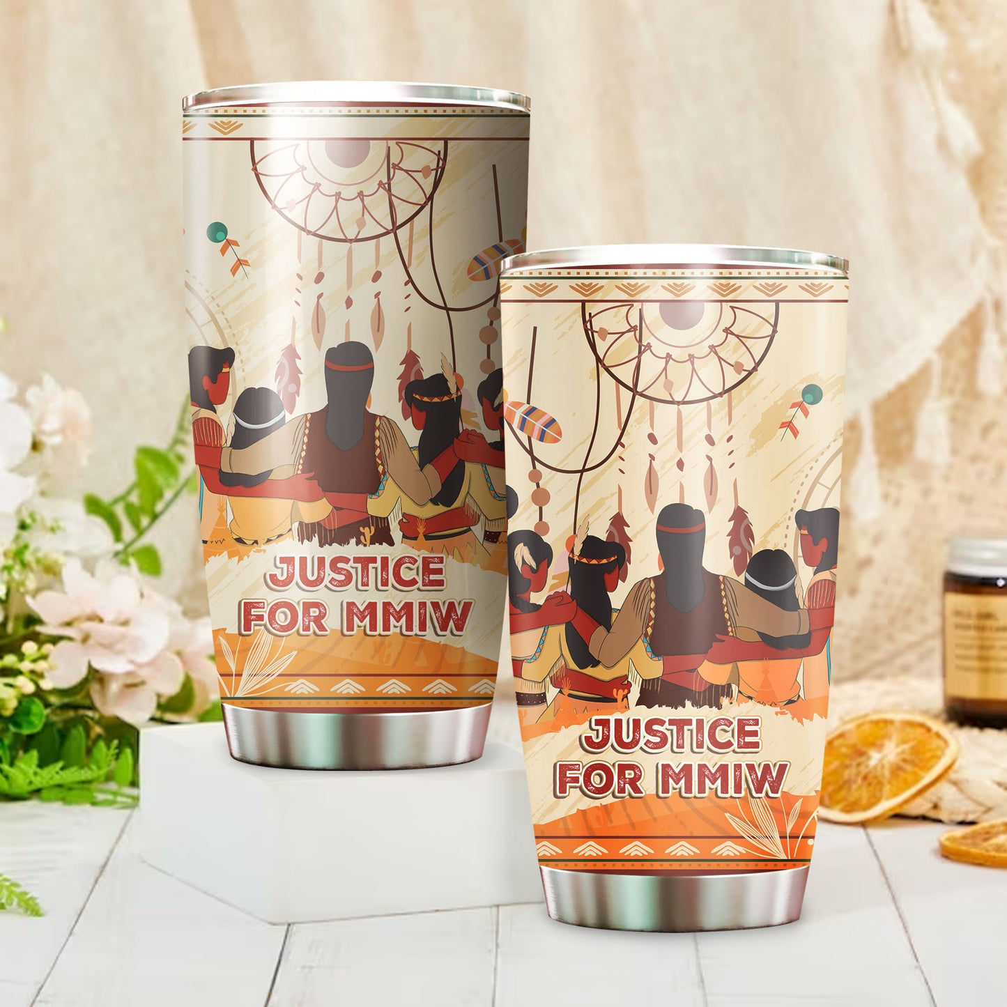 Justice For MMIW -  Native American Stainless Steel Tumbler 001