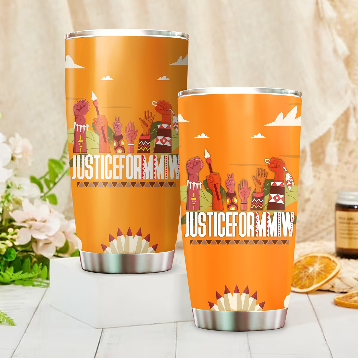 Justice For MMIW -  Native American Stainless Steel Tumbler 011