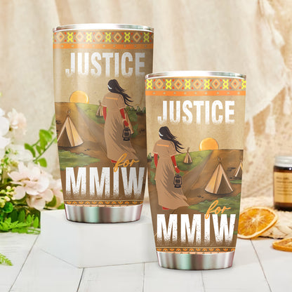 Justice For MMIW -  Native American Stainless Steel Tumbler 008