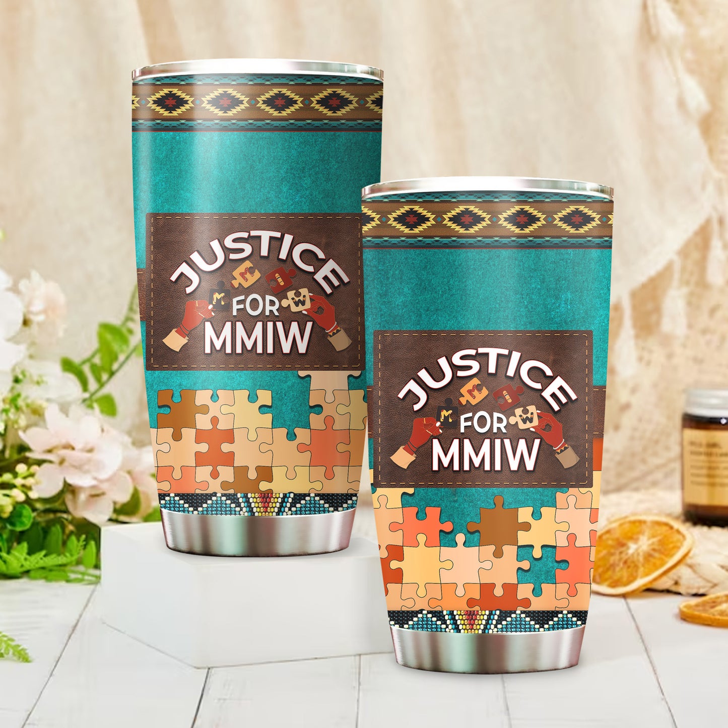 Justice For MMIW -  Native American Stainless Steel Tumbler 012