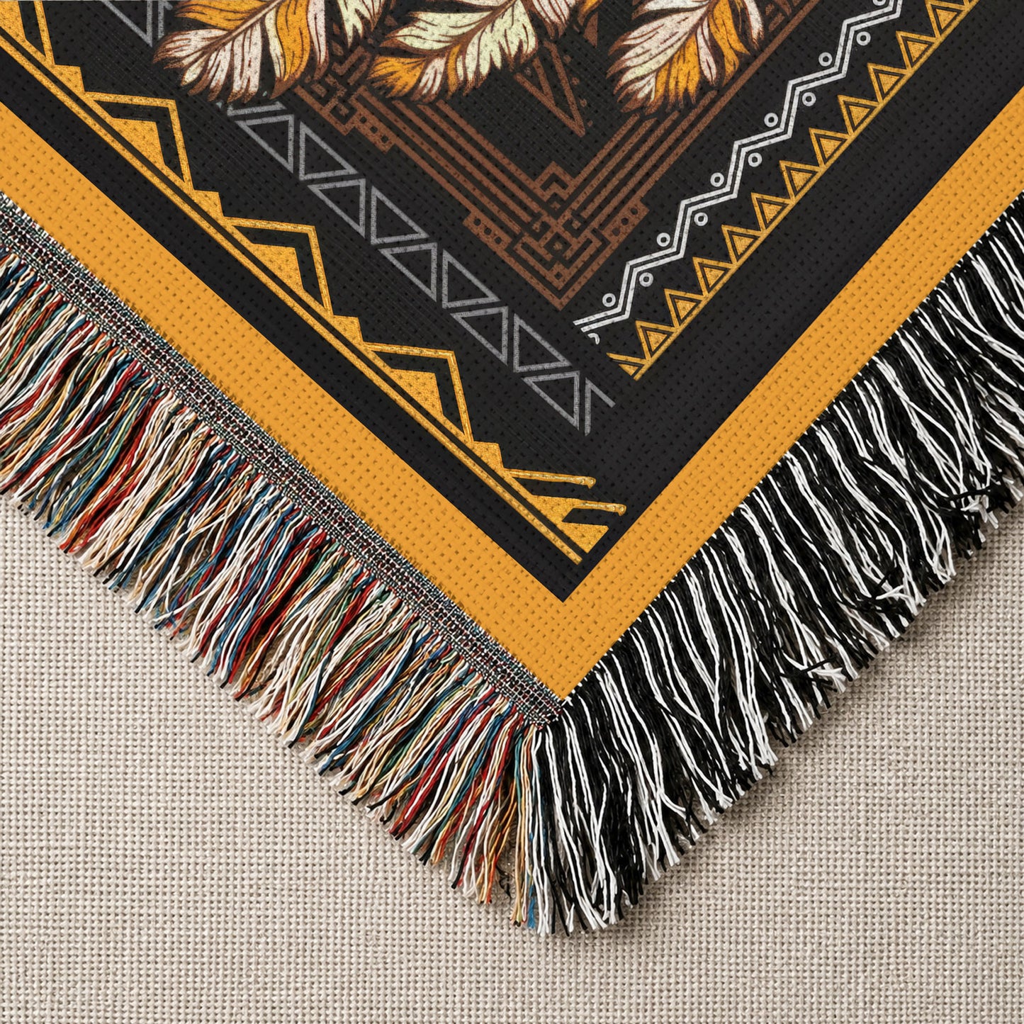 Medicine Wheel Woven Throw Blanket - Indigenous Tribal Decor
