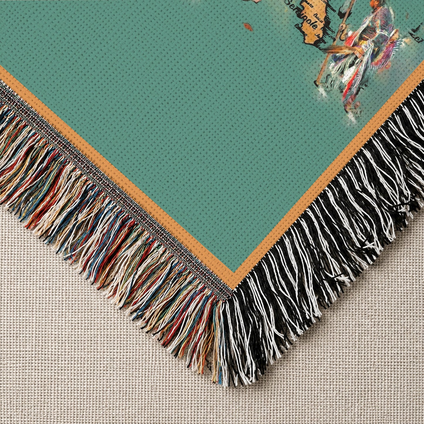 Native American Tribes Map Woven Throw Blanket - Heritage Decor