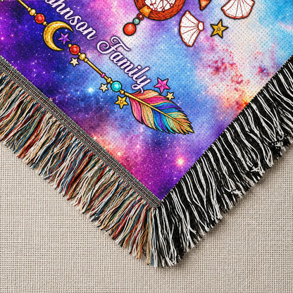 Custom Family Name Native American Heritage Woven Throw Blanket