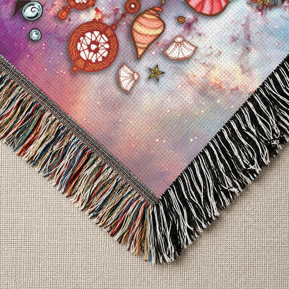 Native American Owl Woven Throw Blanket - Dreamcatcher Spiritual Decor