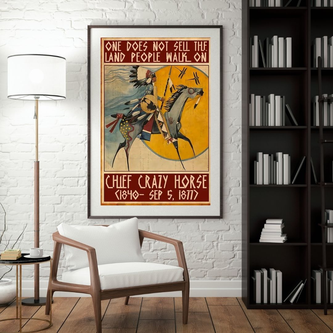 The Native American Chief Crazy Horse Poster/Canvas