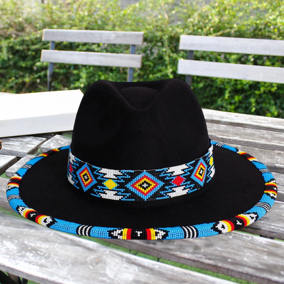 SALE 50% OFF - Payette Pattern Fedora Hatband For Men Women Beaded Brim With Native American Style