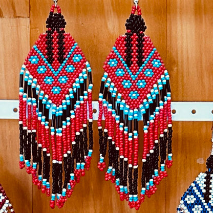 SALE 50% OFF - Indigenous Women Pattern Beaded Handmade Earrings For Women