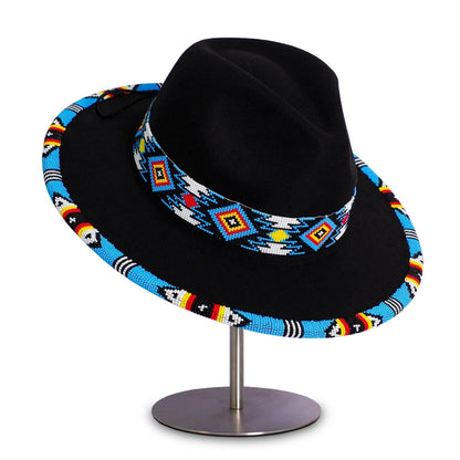 SALE 50% OFF - Payette Pattern Fedora Hatband For Men Women Beaded Brim With Native American Style