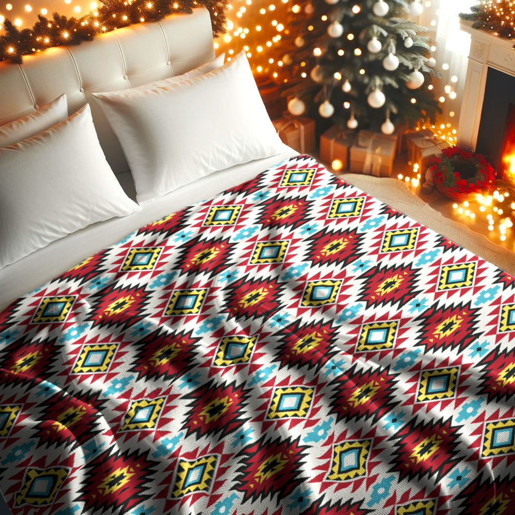 Native American Style Pattern Soft And Warm Fleece Blanket