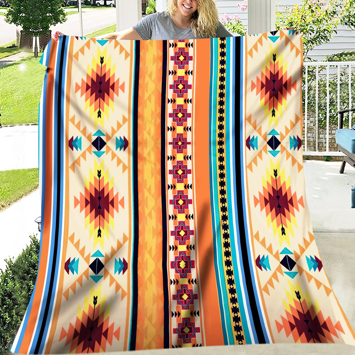 Native American Pattern Soft And Warm Fleece Blanket