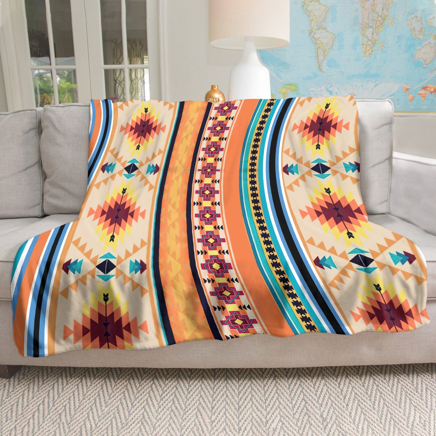 Native American Pattern Soft And Warm Fleece Blanket