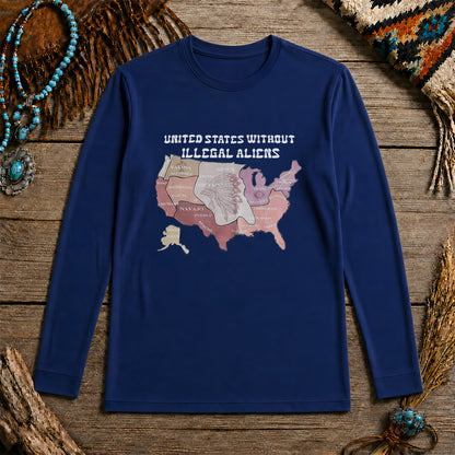 Native Tribes Map of America - Without Illegal Aliens Unisex Long Sleeve