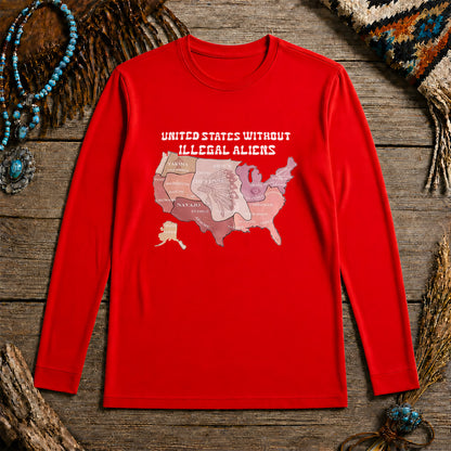 Native Tribes Map of America - Without Illegal Aliens Unisex Long Sleeve