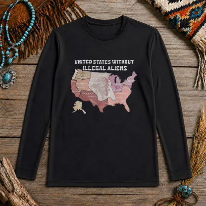 Native Tribes Map of America - Without Illegal Aliens Unisex Long Sleeve