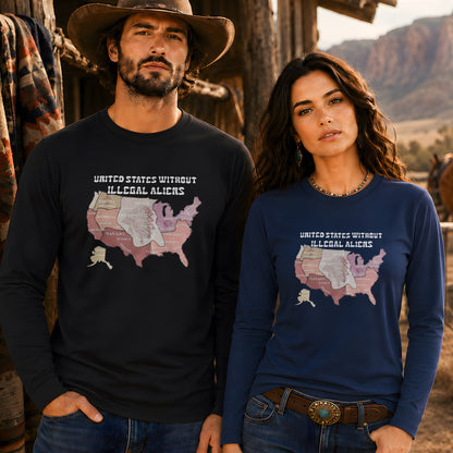 Native Tribes Map of America - Without Illegal Aliens Unisex Long Sleeve