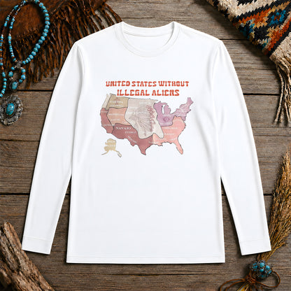 Native Tribes Map of America - Without Illegal Aliens Unisex Long Sleeve