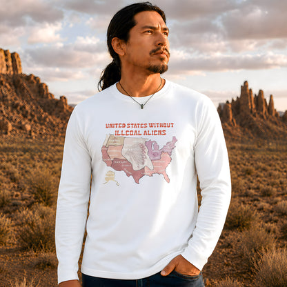 Native Tribes Map of America - Without Illegal Aliens Unisex Long Sleeve
