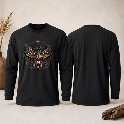 Sacred Thunderbird Spirit -Inspired Geometric Design Unisex Long Sleeve