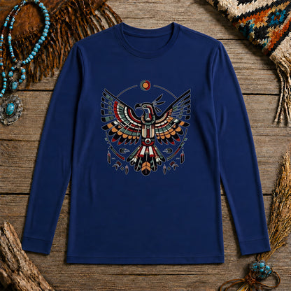 Sacred Thunderbird Spirit -Inspired Geometric Design Unisex Long Sleeve